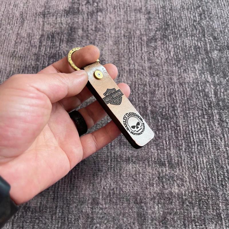 真皮钥匙扣头层牛皮汽车钥匙扣复古个性原创摩托车用锁匙扣纯铜