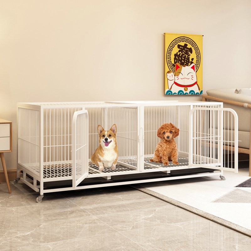 狗笼子小型犬繁殖猫笼子两层中大型宠物围栏子母笼带隔断室内泰迪