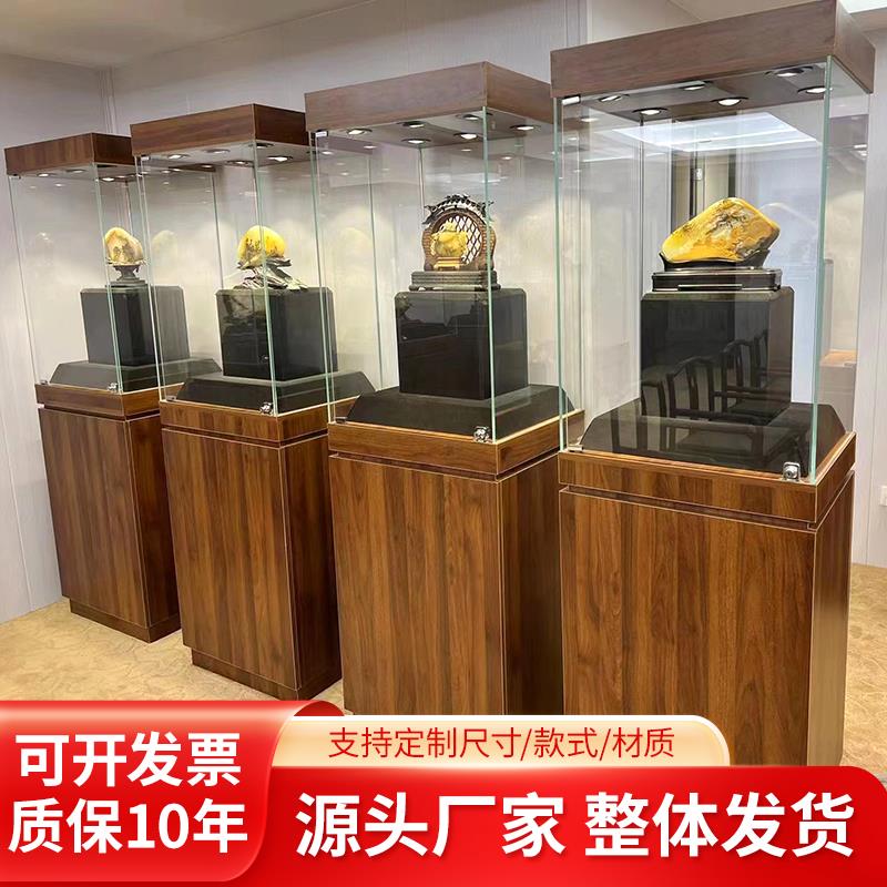 木质珠宝玉器文物展柜定做博物馆展台陈列柜古董玻璃展示柜产品柜