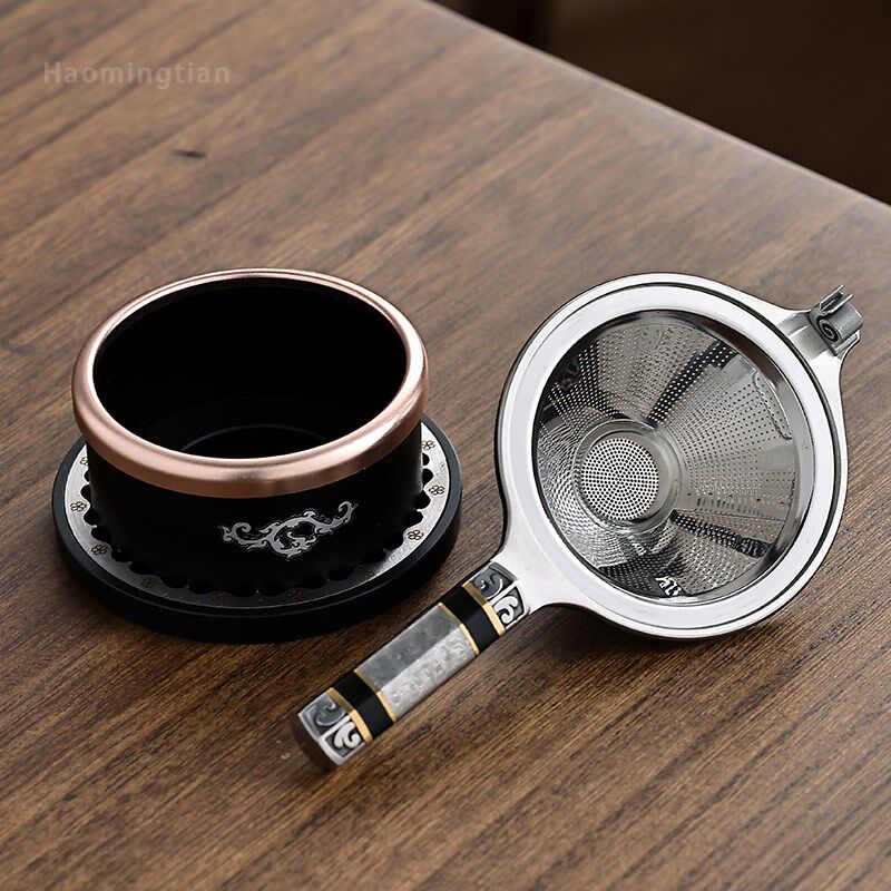 茶漏网大马士革钢茶滤器创意功夫茶具配件茶隔茶叶过滤网高档