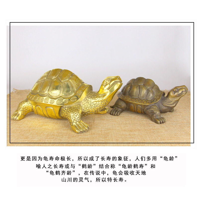 铜乌龟摆件大小号黄铜乌龟礼物家居客厅装饰品