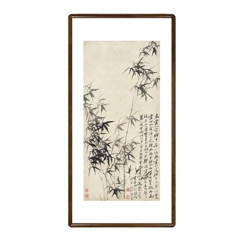 名家字画郑板桥墨竹图中式客厅入户玄关装饰画办公室书房竹子挂画