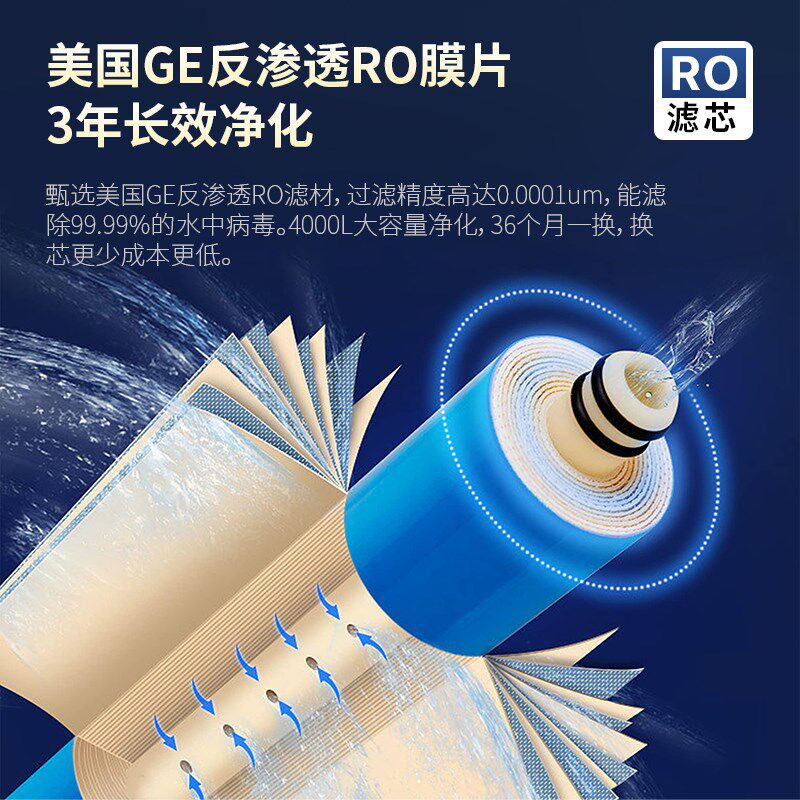 新款Q8锐普800G净水器 RO反渗透无桶纯水机零陈水直饮机 通用滤芯