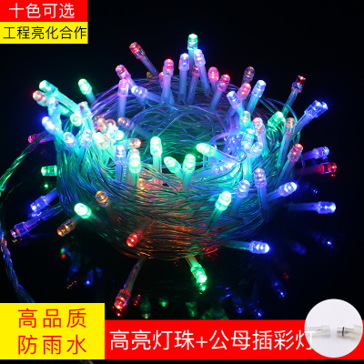 led小彩灯公母接串灯满天星灯串装饰灯串户外防水亮化绕树星星灯