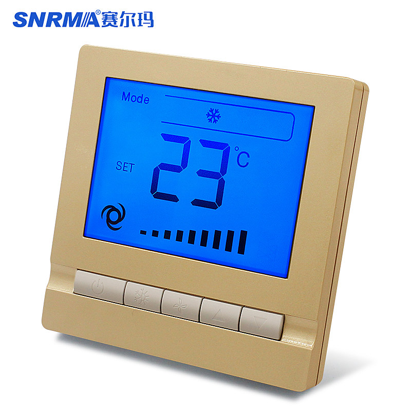 中央空调开关温控器液晶显示面板86型三速风机盘管温度智能控制器
