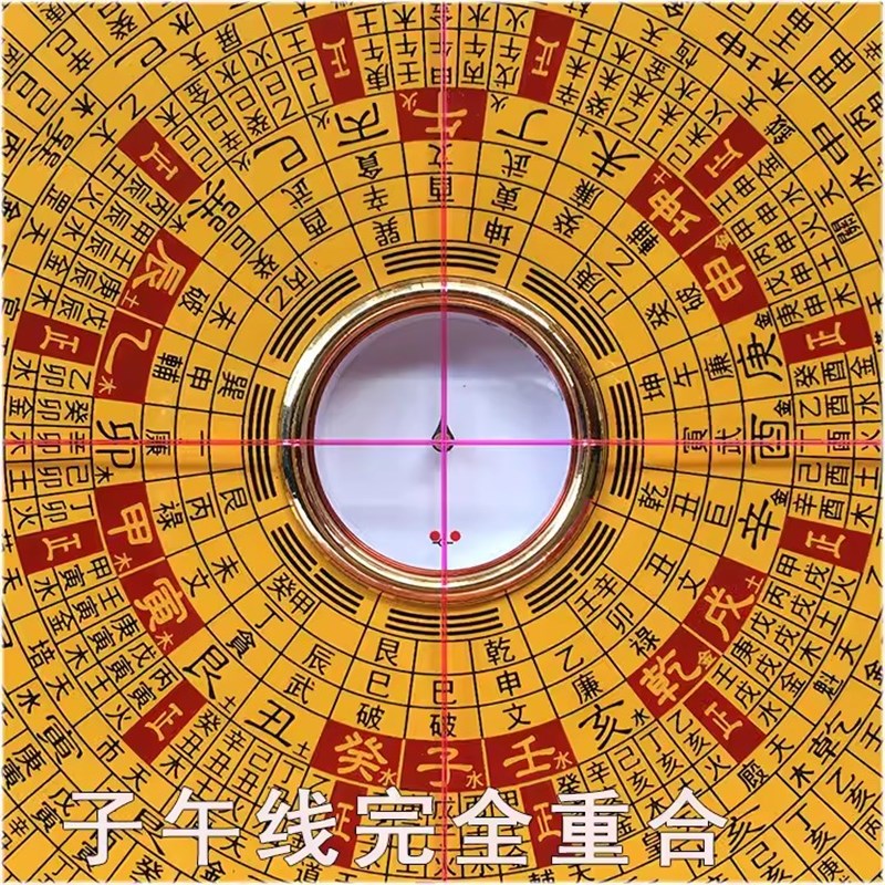 官方正品集福堂纯铜罗盘专业高精度三元三合综合盘随身携带小罗盘