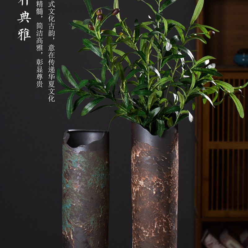 多肉缺口瓶创意复古陶瓷花盆悬崖老桩盆栽种植土陶切口粗陶高盆