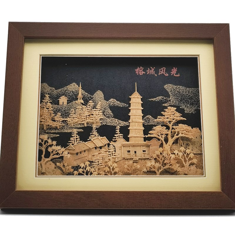 【非遗】福州软木画家居饰品镇海楼工艺品木雕摆件挂件