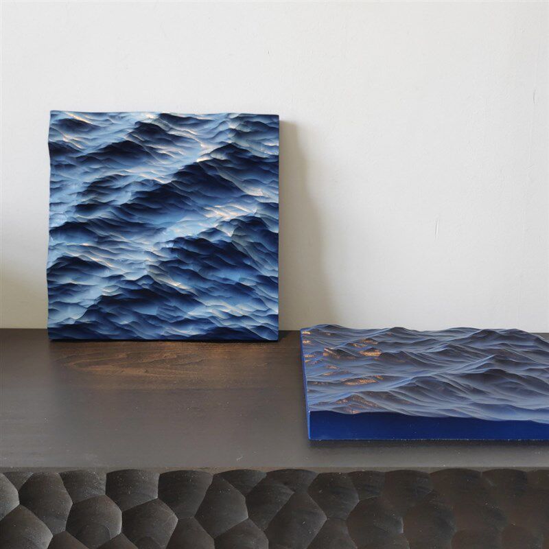 海野原装木雕波挂画墙组合装饰画边柜书架桌面装饰品创意礼品