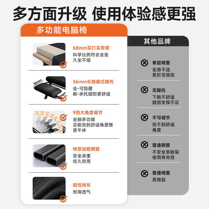 躺椅2026新款网红阳台懒人躺椅可折叠坐睡两用折叠椅子新家折叠椅