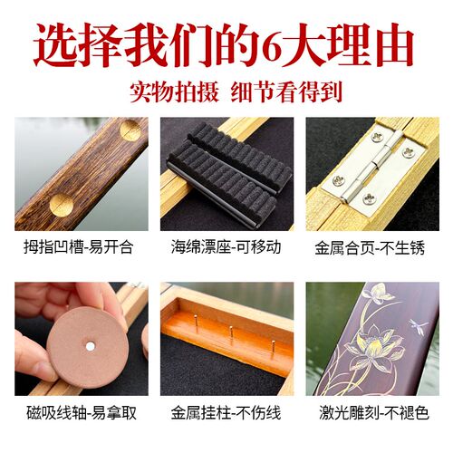 大容量实木制漂盒多功能三合一55/60/70/80cm鱼漂套装盒收纳四面