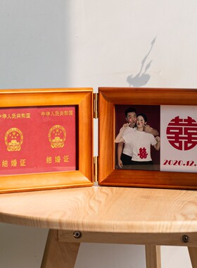 欧式实木相框5678寸摆台木质屏风摆台洗照片白色双联儿童组合摆件