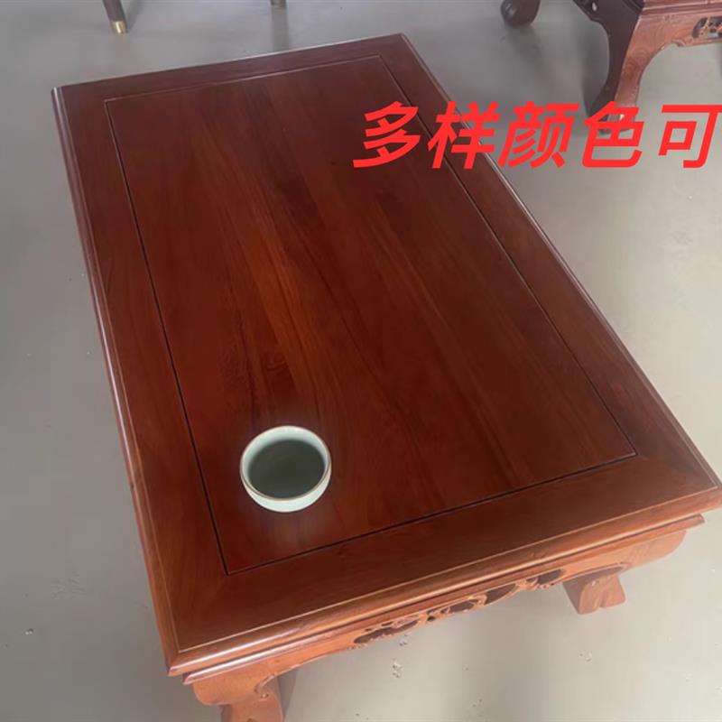 全榆木雕花桌榻榻米茶几罗汉床仿古炕桌东北矮桌炕桌实木老式