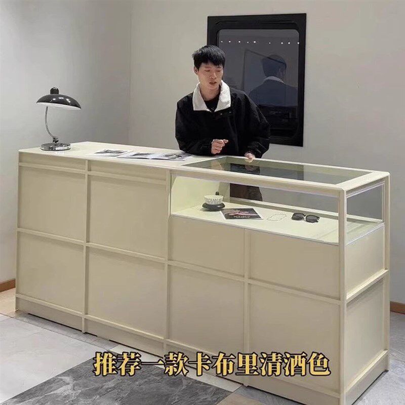 韩国ins风收银柜台展示柜饰品柜边柜中岛桌中岛柜岛台衣柜展示柜