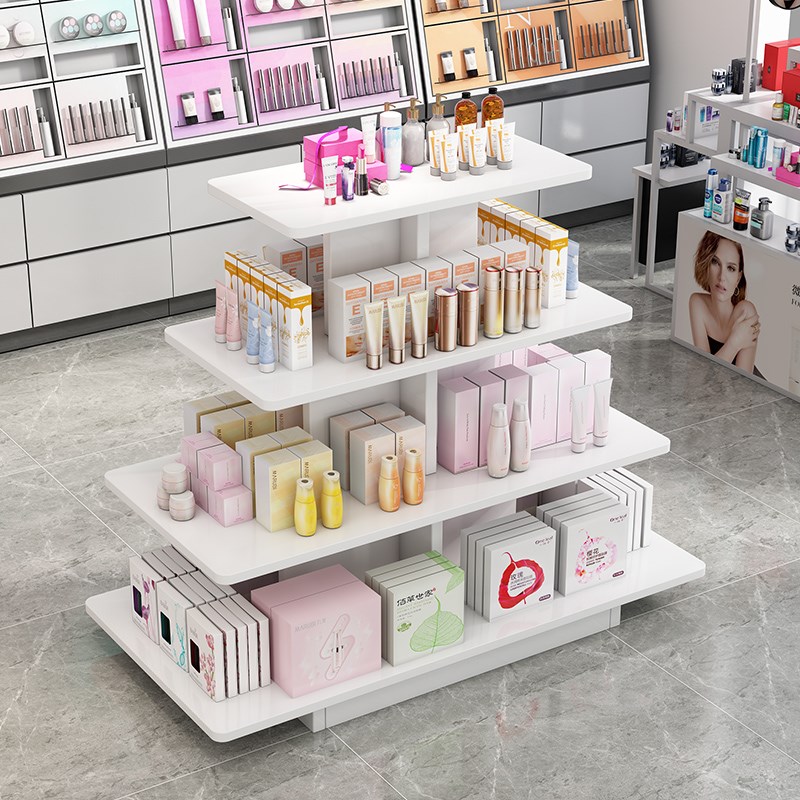 中岛展示柜流水台鲜花店产品陈列超市堆头置物礼品护肤化妆品货架