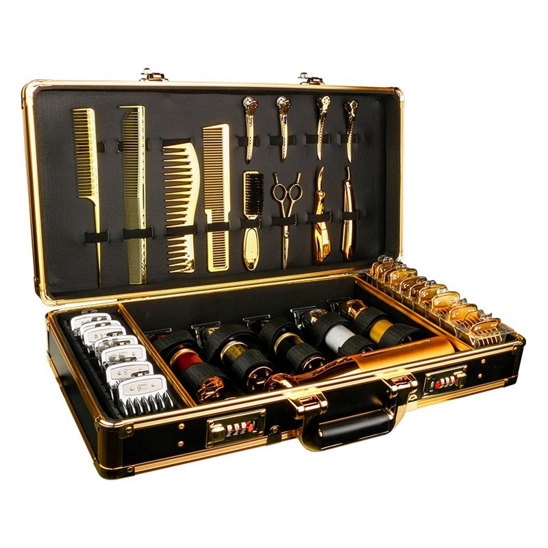 Barber美发工具箱发型师手提多功能收纳箱包推剪梳剪刀大号密码箱