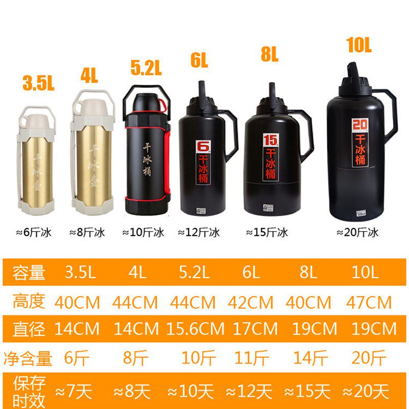 干冰桶箱10斤干冰保温壶专用储冰容器大号冰桶干冰保存桶安全防爆