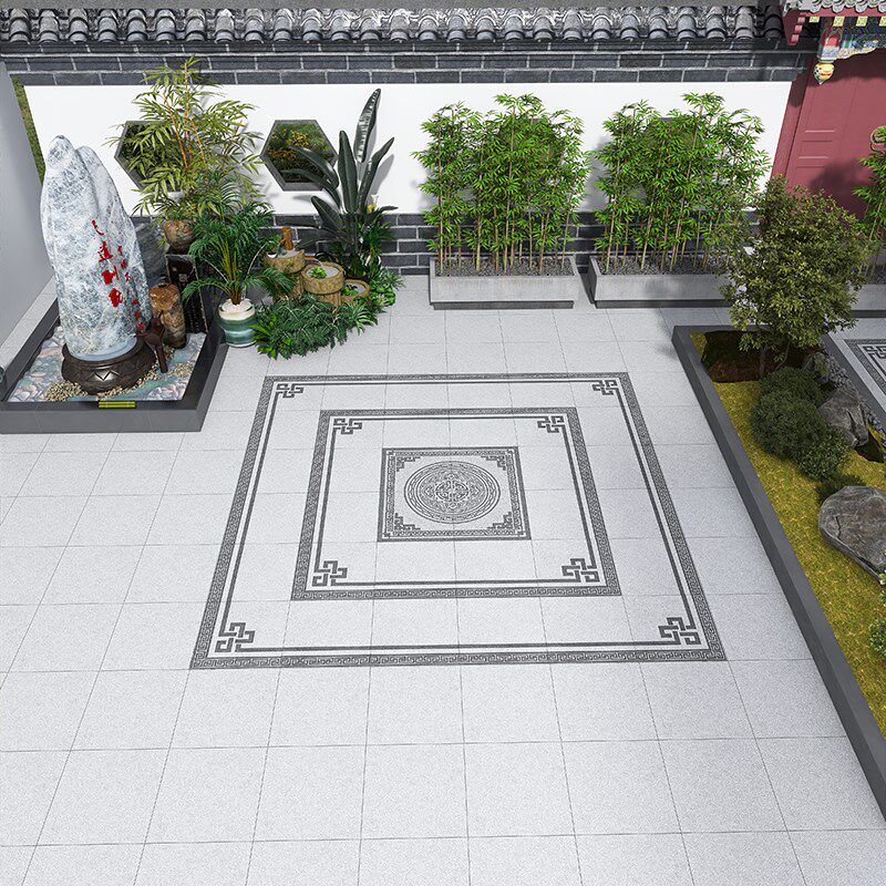 18厚中式地铺石拼花地砖庭院别墅户外院子走道花园拼图防滑石英砖