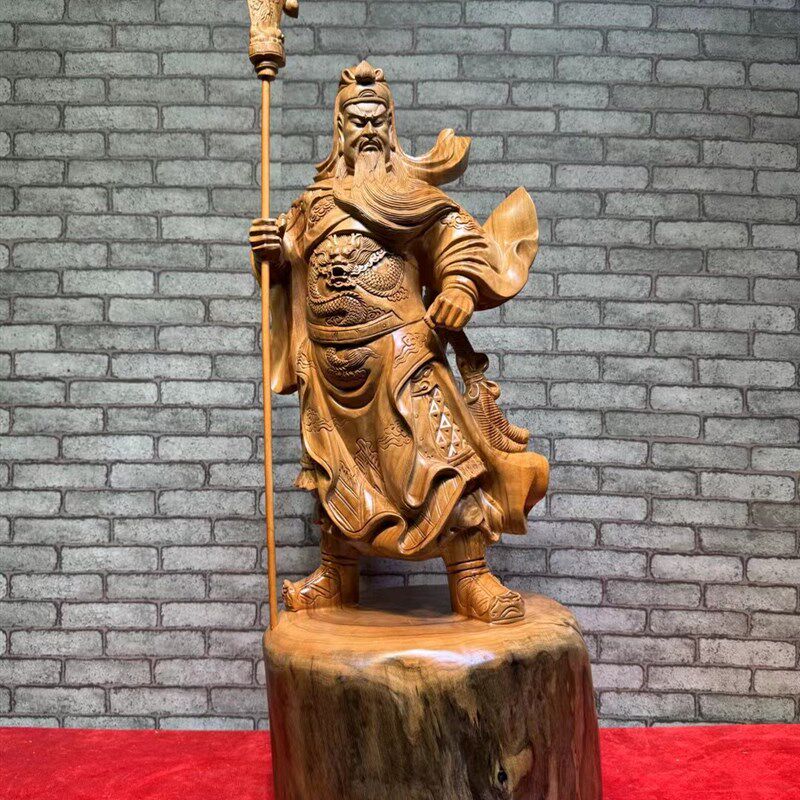 红木花梨香樟木雕摆件乌木关公神像武财神关二爷大型根雕开业送礼