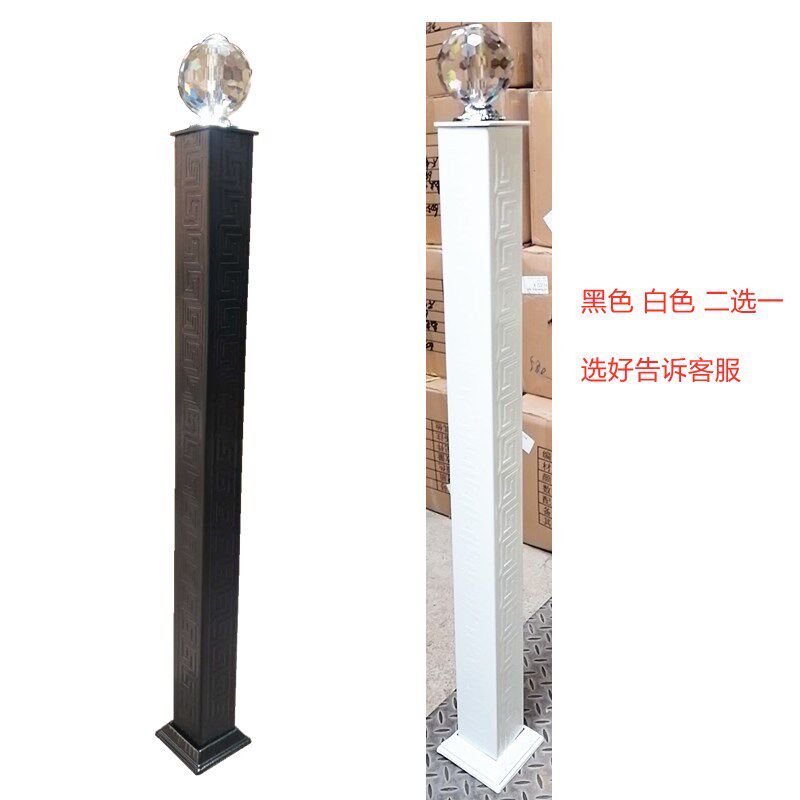 楼梯扶手 自装将军柱 栏杆护栏起步柱 水晶 不锈钢夹实木 大柱子