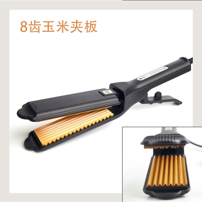 专业发廊 陶瓷釉直发器拉直板夹玉米烫蓬松夹板玉米须波浪烫发器