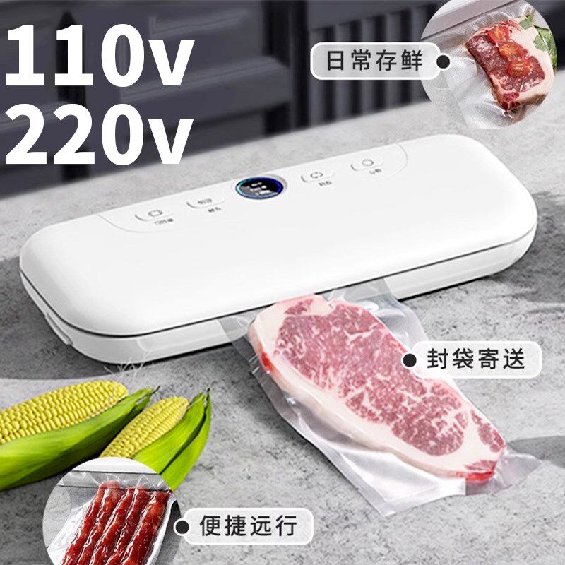 110v220v抽真空封口机小型全自动食品包装密封机真空机保鲜塑封机