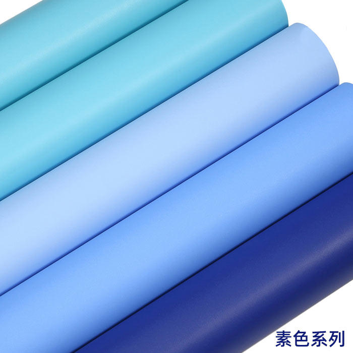 加厚pvc墙纸自粘纯色壁纸宿舍卧室墙贴防水蓝色温馨家具翻新贴纸