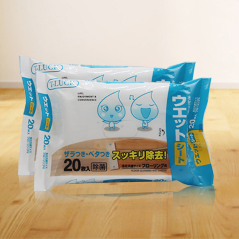 静电除尘纸拖把套餐 3包加厚菱形吸尘纸2包地板清洁湿巾1套平板拖