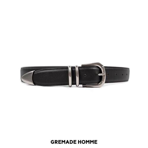 GREMADE ROW风覆古双环老钱麂皮牛皮腰带