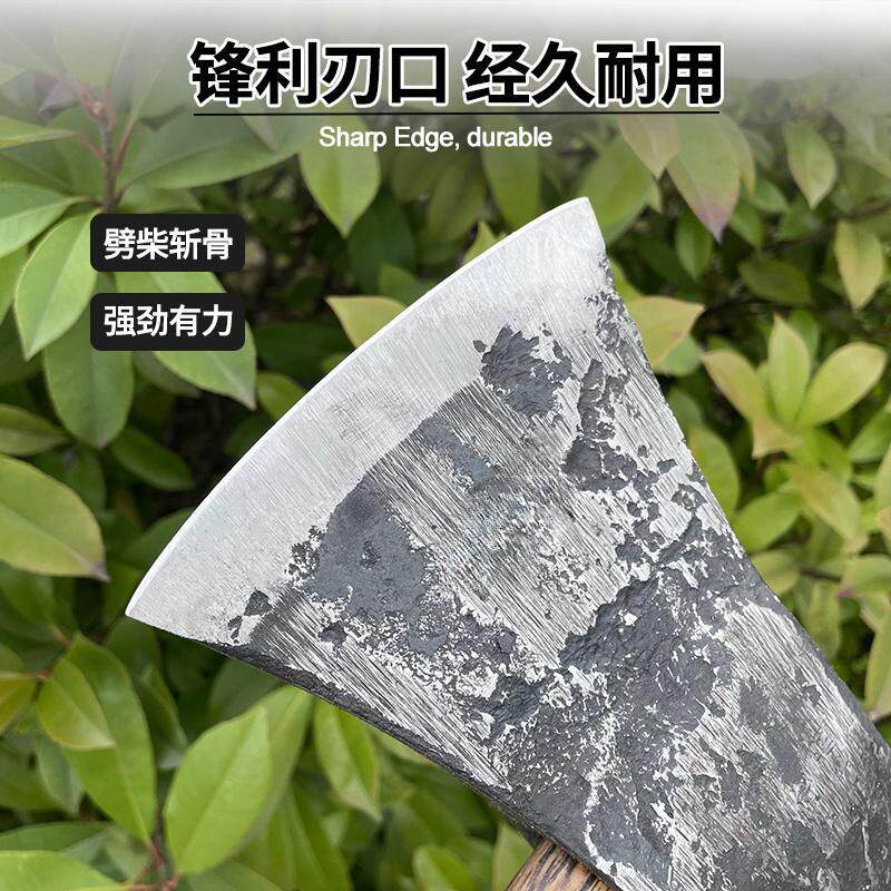 轨道钢锻打柴斧青冈木劈柴家用砍树开山伐木东北斧木工斧全钢斧子