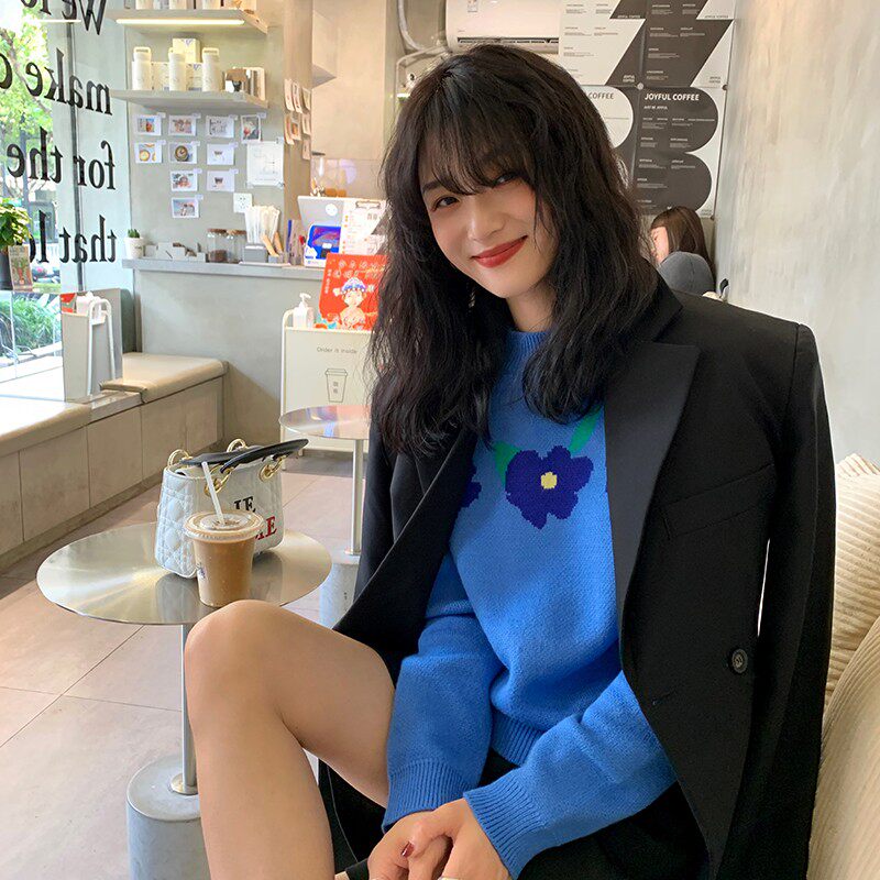 落落狷介 黑色西装早秋小众高级感外套2021年新款修身显瘦西服女