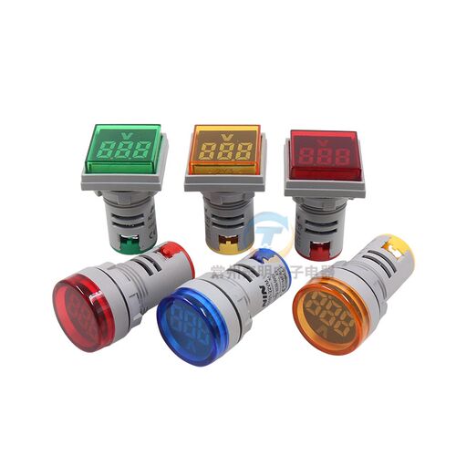 22mm信号灯电源指示灯多功能数显LED电压表交流24v 220v数字380v