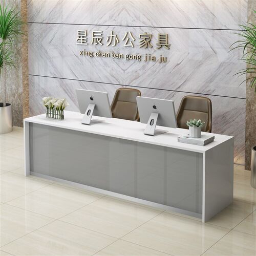 仿大理石前台接待台收银台中介金融公司旅行社导医烤漆转角柜台