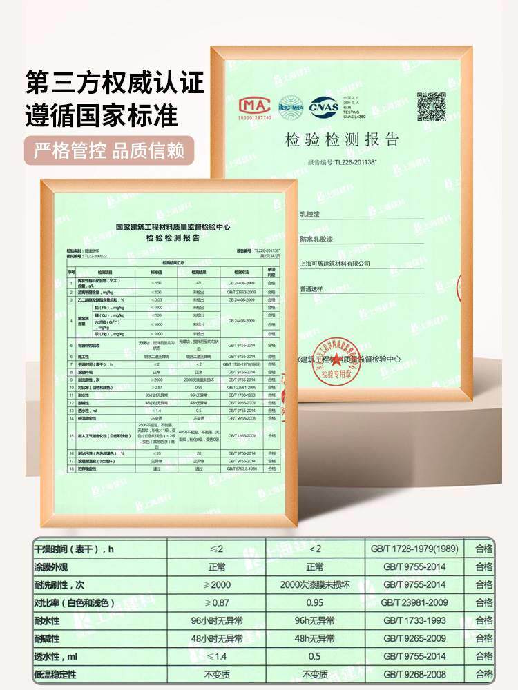 防水乳胶漆室内阳台厨房墙面可擦墙漆卫生间浴室内墙涂料耐擦洗