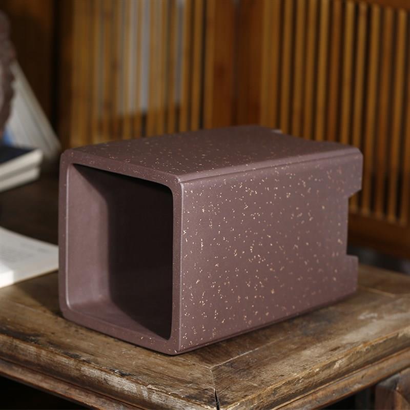 清香阁紫砂花盆精品紫泥铺砂四方朱永南手工室内古典兰花盆盆景盆