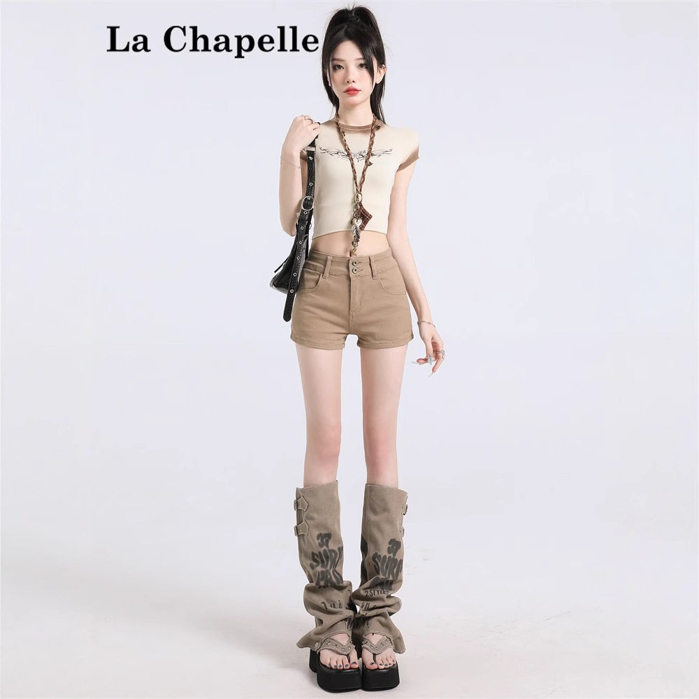 卡其色牛仔短裤女2026夏季潮流百搭新款棕色高腰紧身美式辣妹热裤