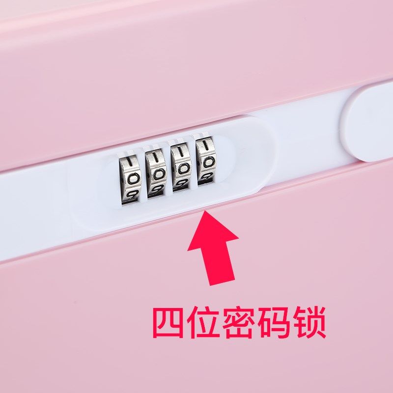 带锁手提化妆箱跟妆师便携大容量化妆品收纳包盒密码锁纹绣工具箱