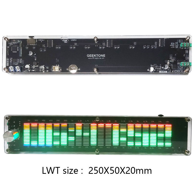 LED2015音乐频谱电平灯多模式DSP均衡器EQ声控拾音彩色亚克力外壳