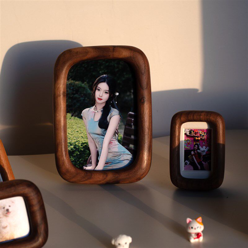 北美黑胡桃木实木3寸迷你相框加照片打印diy做成摆台可爱桌面摆件