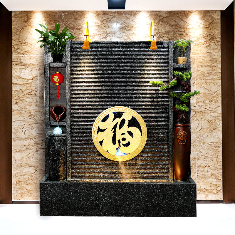 家居阳台办公欧式流水景观客厅酒店喷泉假山隔断水幕墙生财大摆件