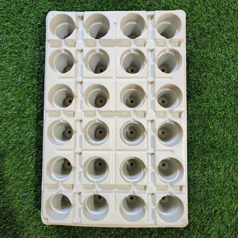 24孔草莓滴灌穴盘圆孔9公分螺旋纹加厚耐用草莓育苗专用盘滴灌带