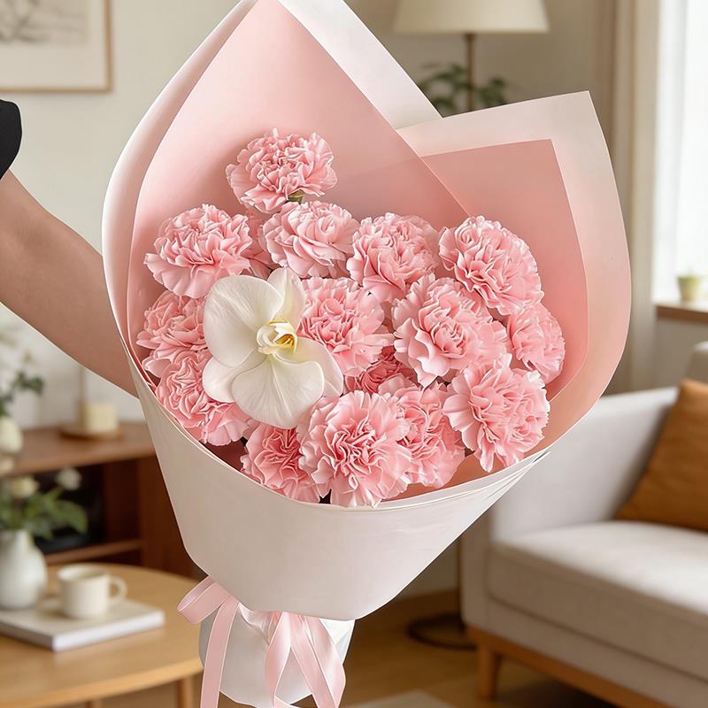 永生花母亲节康乃馨花束送妈妈玫瑰花仿真香皂花束高级感生日礼物