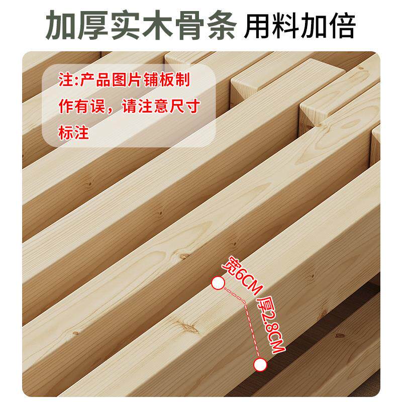 橡胶木实木床小户型沙发床折叠两用榻榻米单人床全实木抽拉伸缩床