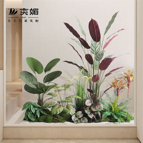 大型仿真绿植造景室内楼梯下假植物盆栽假树仿真树景观装饰摆件