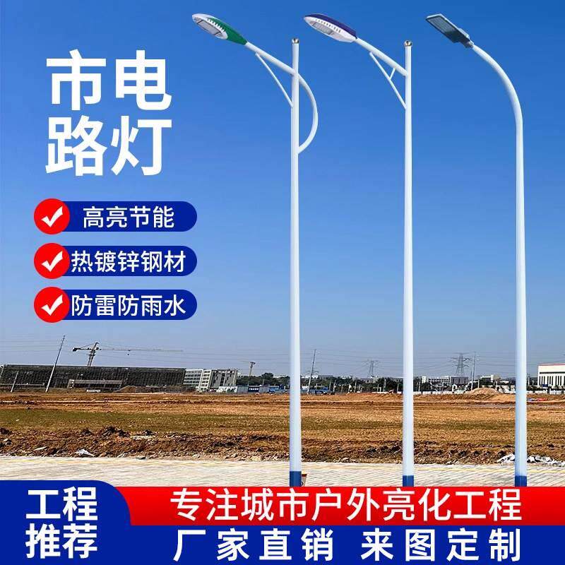 户外LED市电路灯6米市政工程道路照明高杆灯新农村建设路灯杆直杆