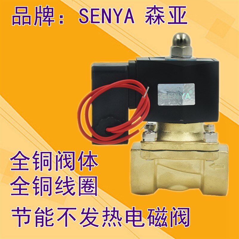 senya森亚节能不发热电磁阀水阀4分 2w-160-15 220v 24v 6分 1寸