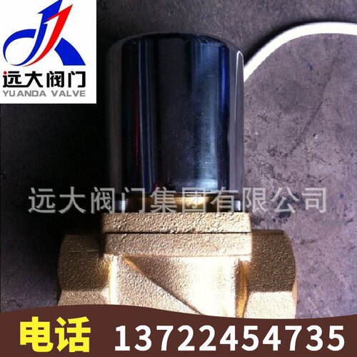 河北远大阀门 黄铜常闭式丝扣DC24V电磁阀AC220V控制阀DN15-DN50