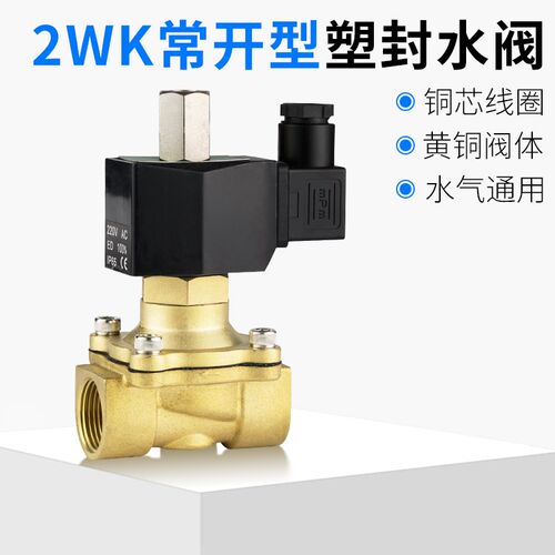 常开型塑封电磁阀水阀全铜阀体控制气阀 2WK160-15/200-20/250-25
