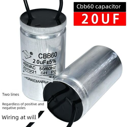 Cbb60水泵电容器20Uf 750W自吸泵大功率电机启动运行电容器