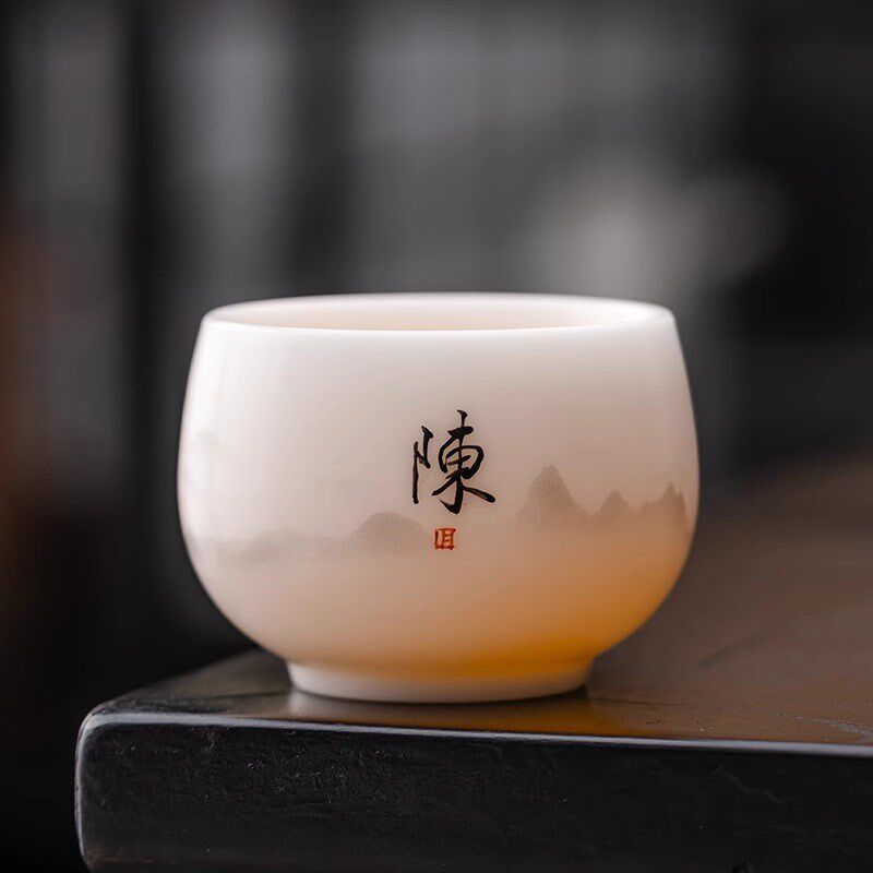 冰种玉瓷茶杯主人杯个人专用高档陶瓷单杯品茗杯功夫茶具茶盏定制